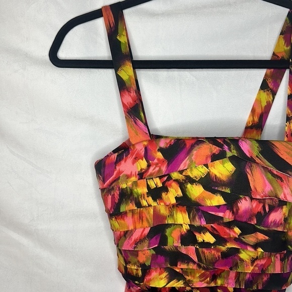 J.F.W. MULTICOLOR PATTERNED COCKTAIL DRESS (M) - Picture 5 of 9